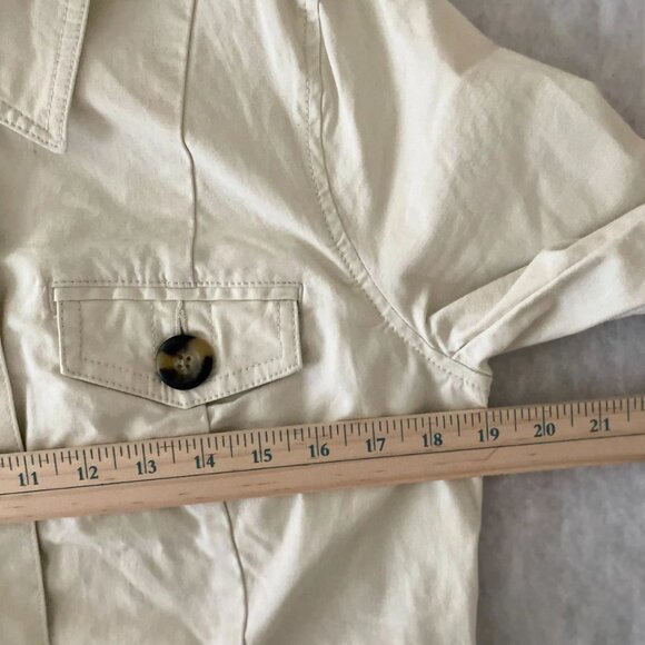 Cabi Style #5659 Womens Ivory Long Sleeve Button Up Kenya Safari Jacket Size M - Picture 7 of 11